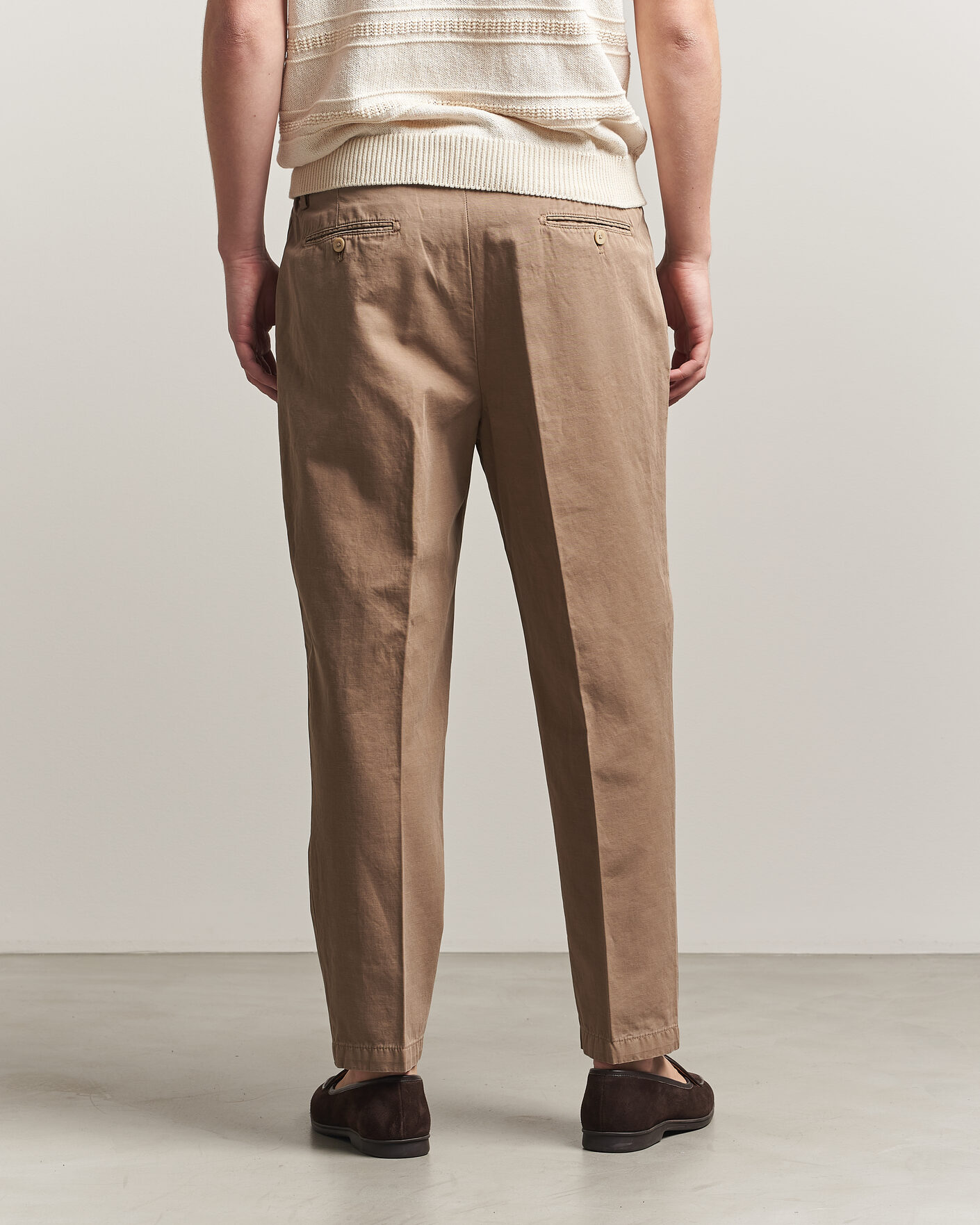 Men | Trousers | Briglia 1949 | Portobello Loose Fit Cotton/Linen Trousers Beige