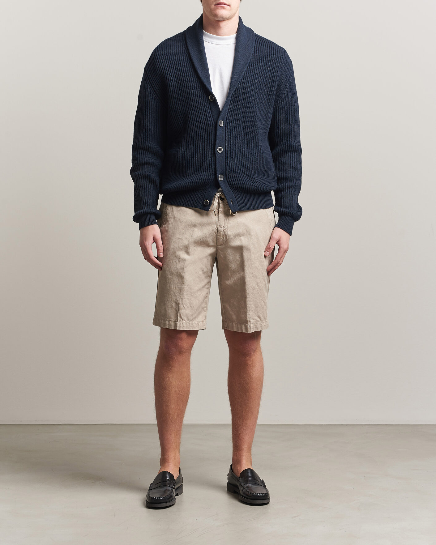 Men | Shorts | Briglia 1949 | Cotton/Linen Drawstring Shorts Beige