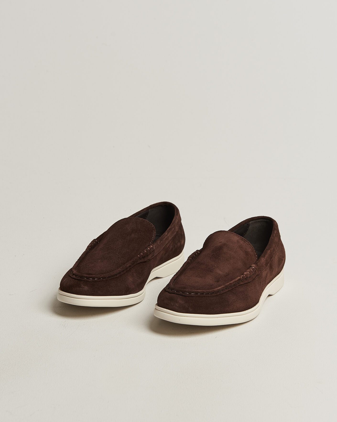 Men | Loafers | Charles Tyrwhitt | Suede Slip On Loafers Chocolate Brown