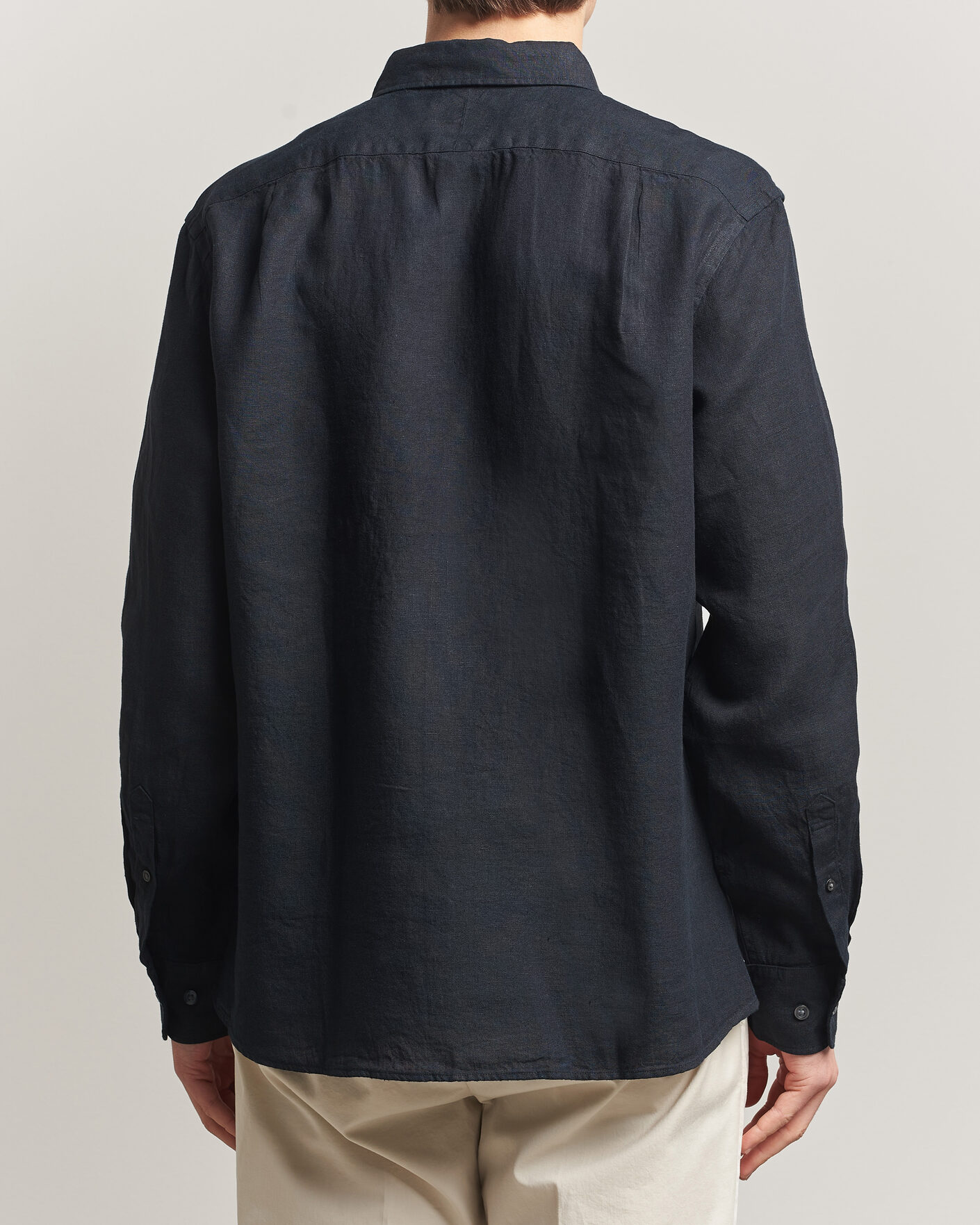 Men | Shirts | Charles Tyrwhitt | Pure Linen Slim Fit Shirt Black