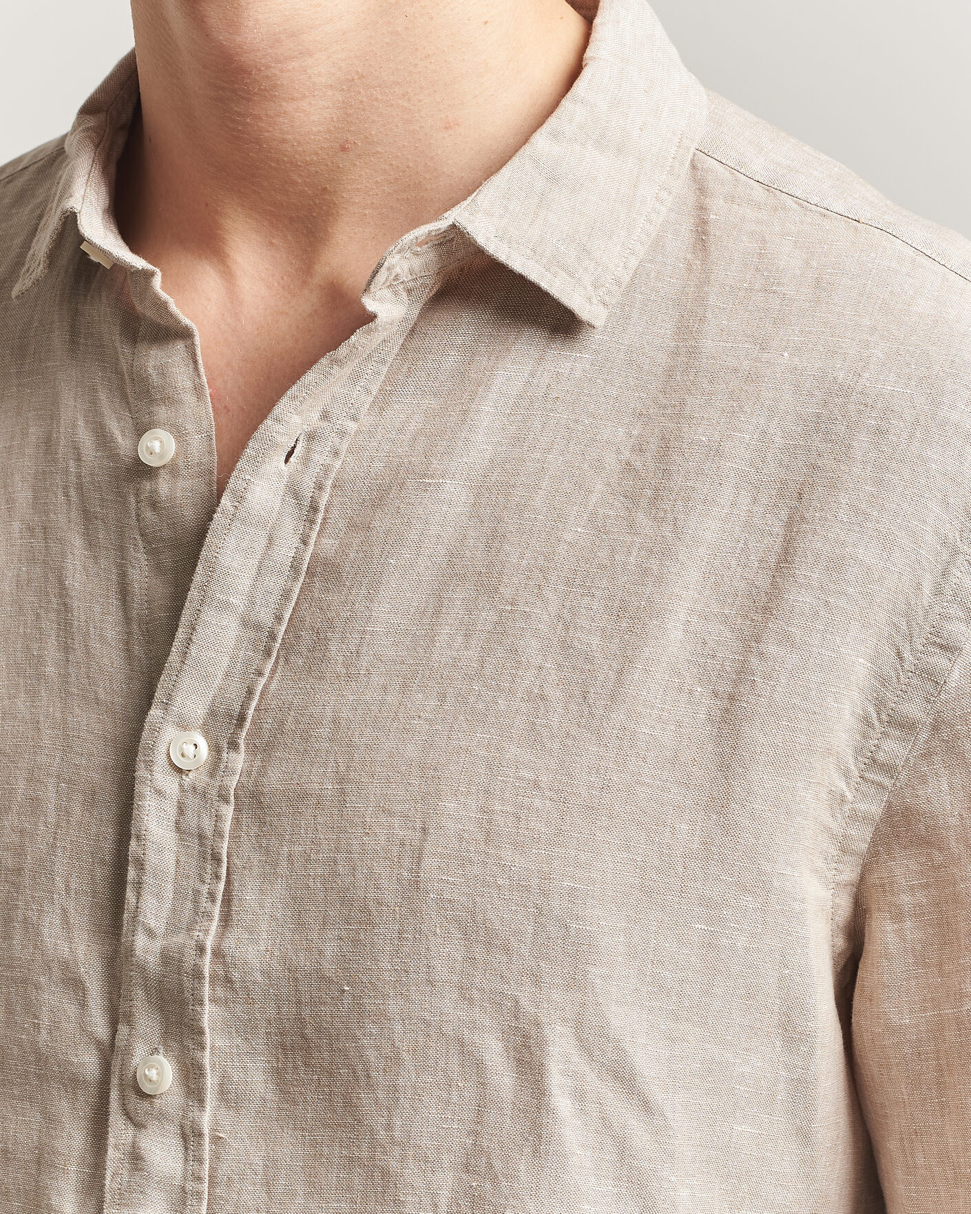 Men | Shirts | Charles Tyrwhitt | Pure Linen Slim Fit Shirt Oatmeal