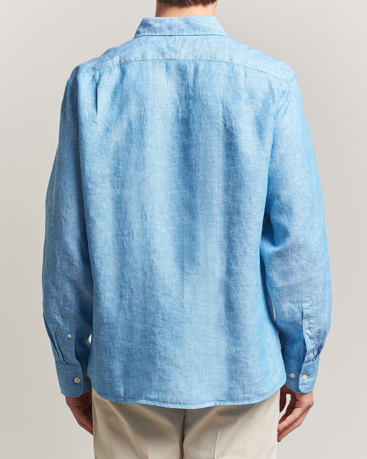 Men | Shirts | Charles Tyrwhitt | Pure Linen Slim Fit Shirt Ocean Blue