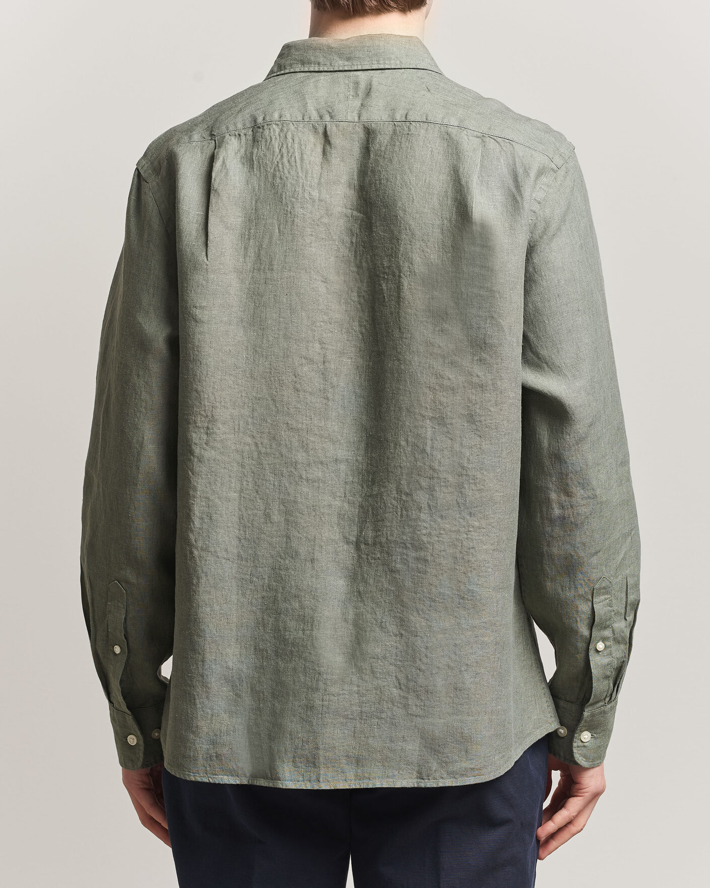 Men | Shirts | Charles Tyrwhitt | Pure Linen Slim Fit Shirt Olive Green