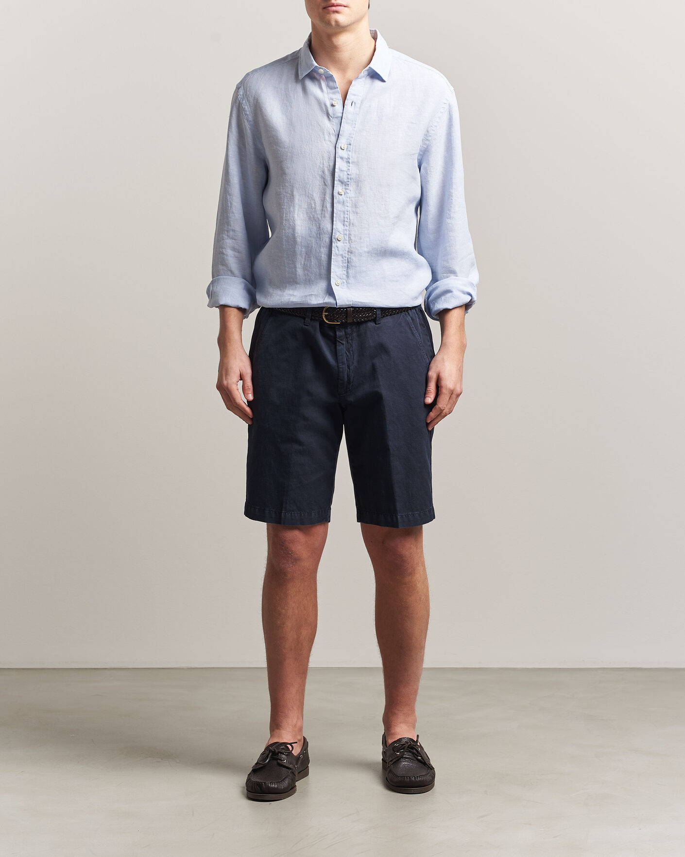 Men | Shirts | Charles Tyrwhitt | Pure Linen Slim Fit Shirt Sky Blue