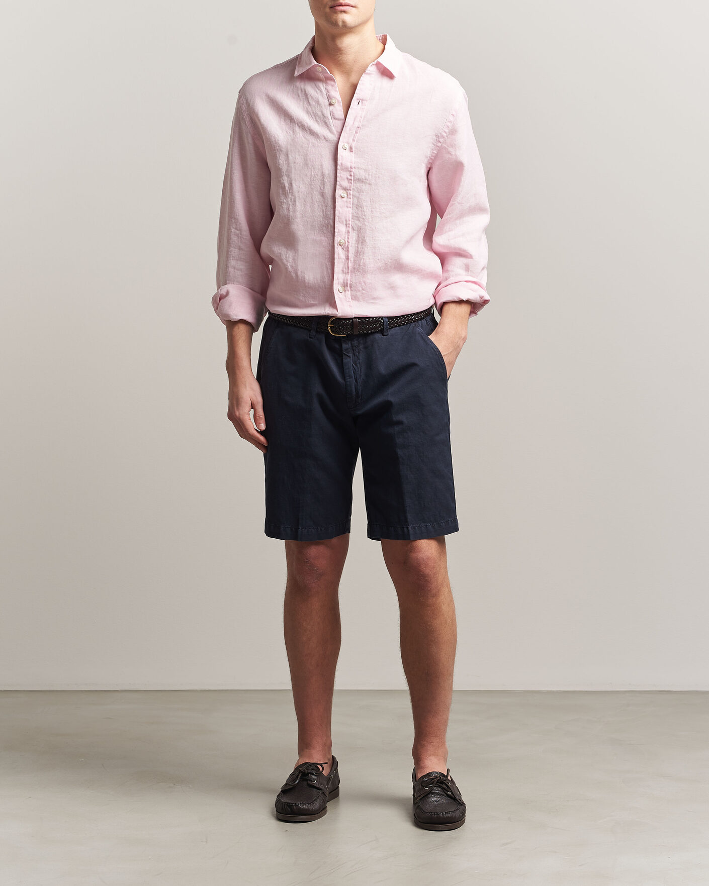 Men | Shirts | Charles Tyrwhitt | Pure Linen Slim Fit Shirt Pink