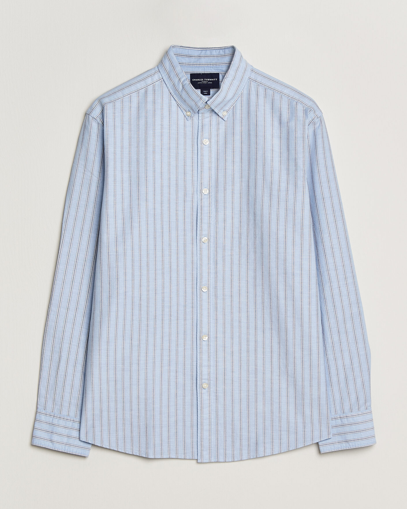 Men | Shirts | Charles Tyrwhitt | Button Down Stretch Oxford Shirt Blue