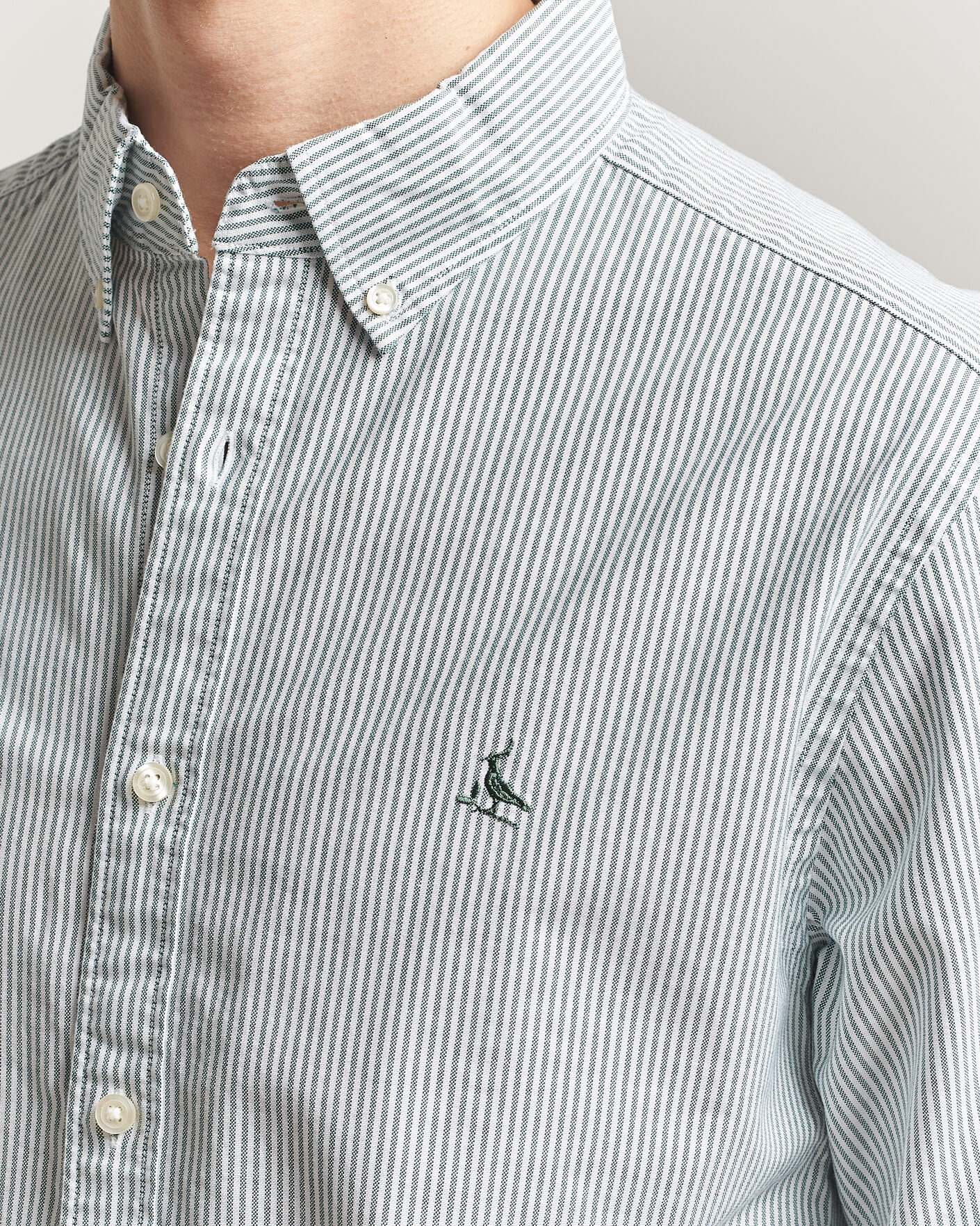 Men | Shirts | Charles Tyrwhitt | Button Down Stretch Oxford Shirt Green/White