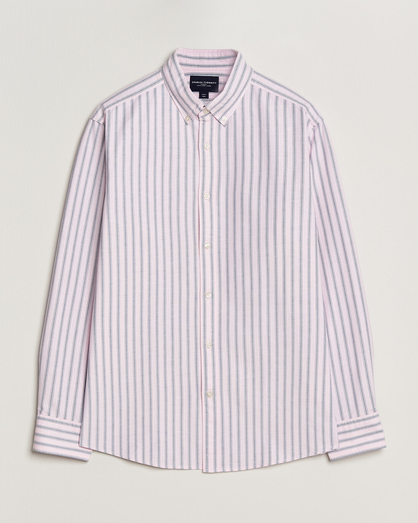 Men | Shirts | Charles Tyrwhitt | Button Down Stretch Oxford Shirt Light Pink