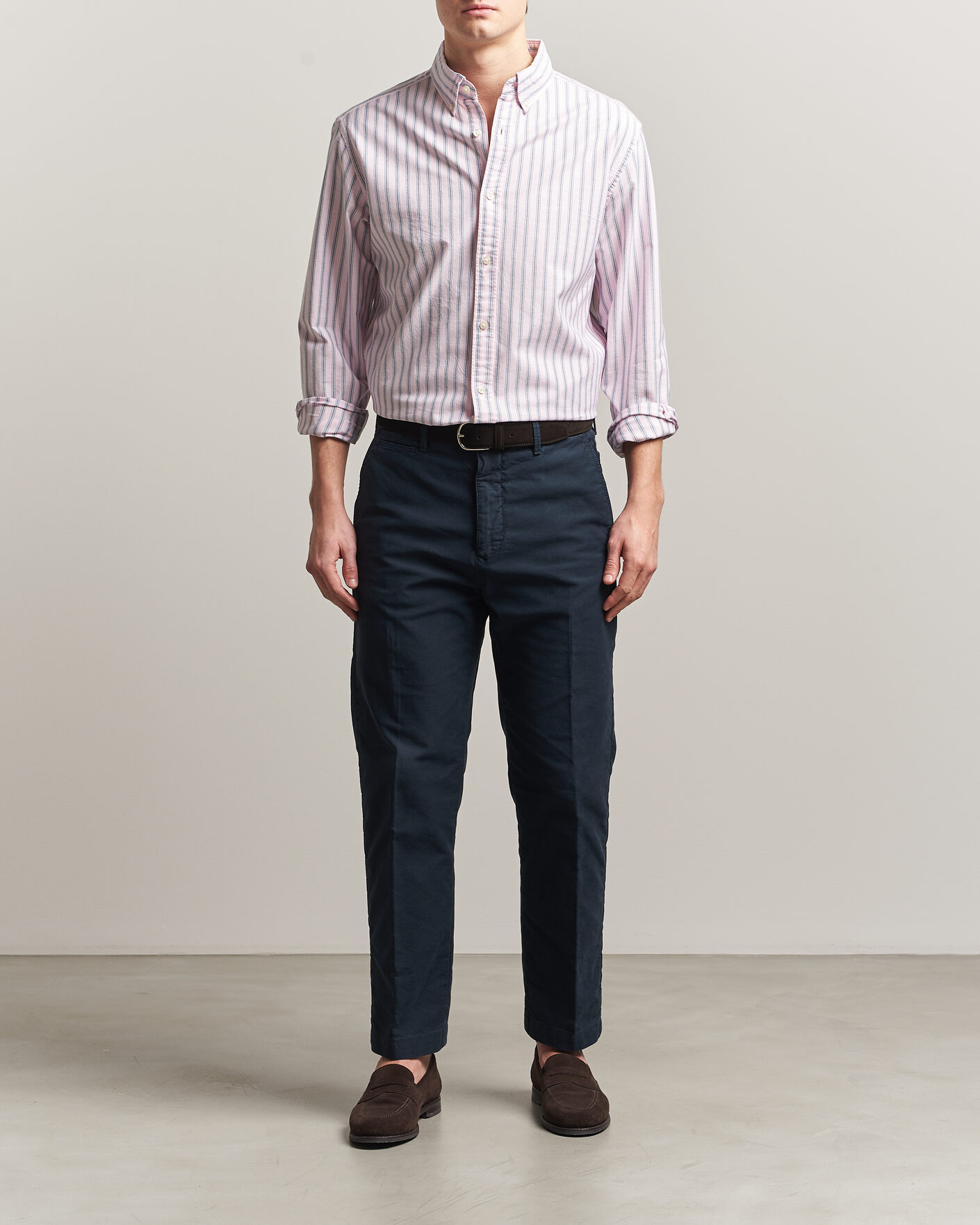 Men | Shirts | Charles Tyrwhitt | Button Down Stretch Oxford Shirt Light Pink