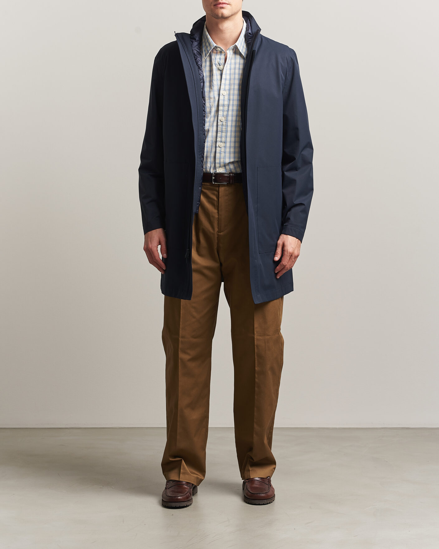 Men | Coats & Jackets | Woolrich | Two Layer 2 in 1 Carcoat Melton Blue