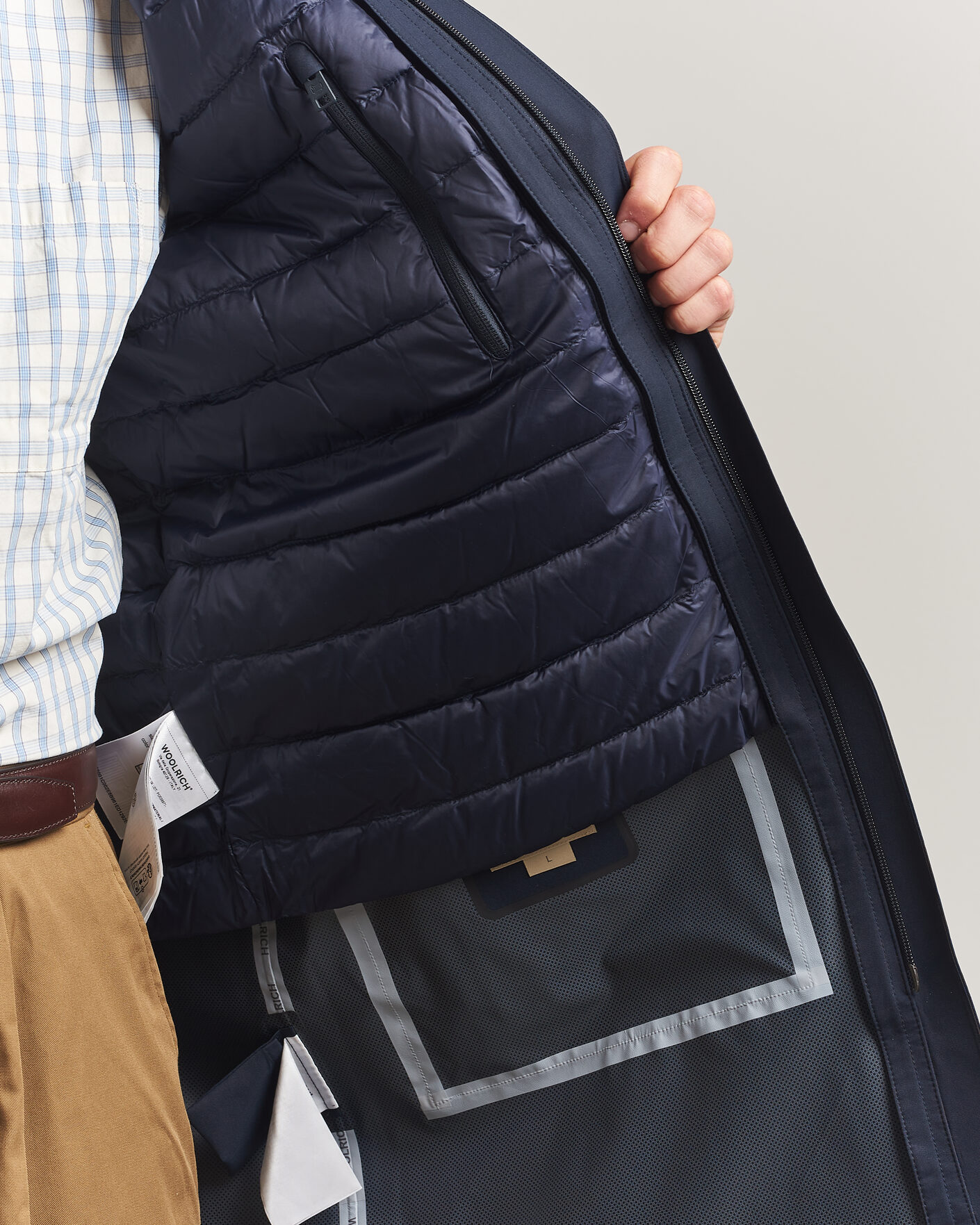 Men | Coats & Jackets | Woolrich | Two Layer 2 in 1 Carcoat Melton Blue