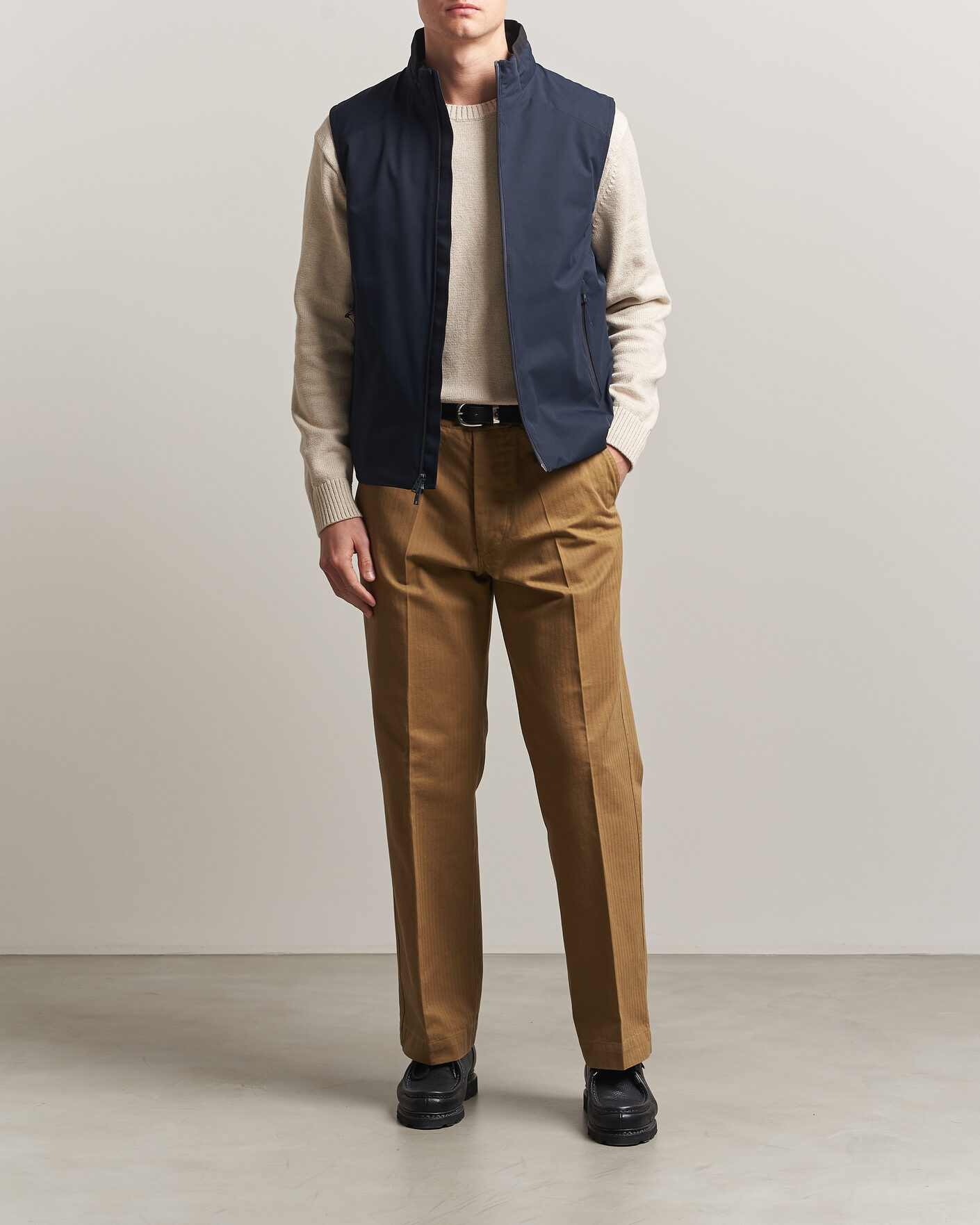 Men | Gilets | Woolrich | Two Layer Sailing Vest Melton Blue