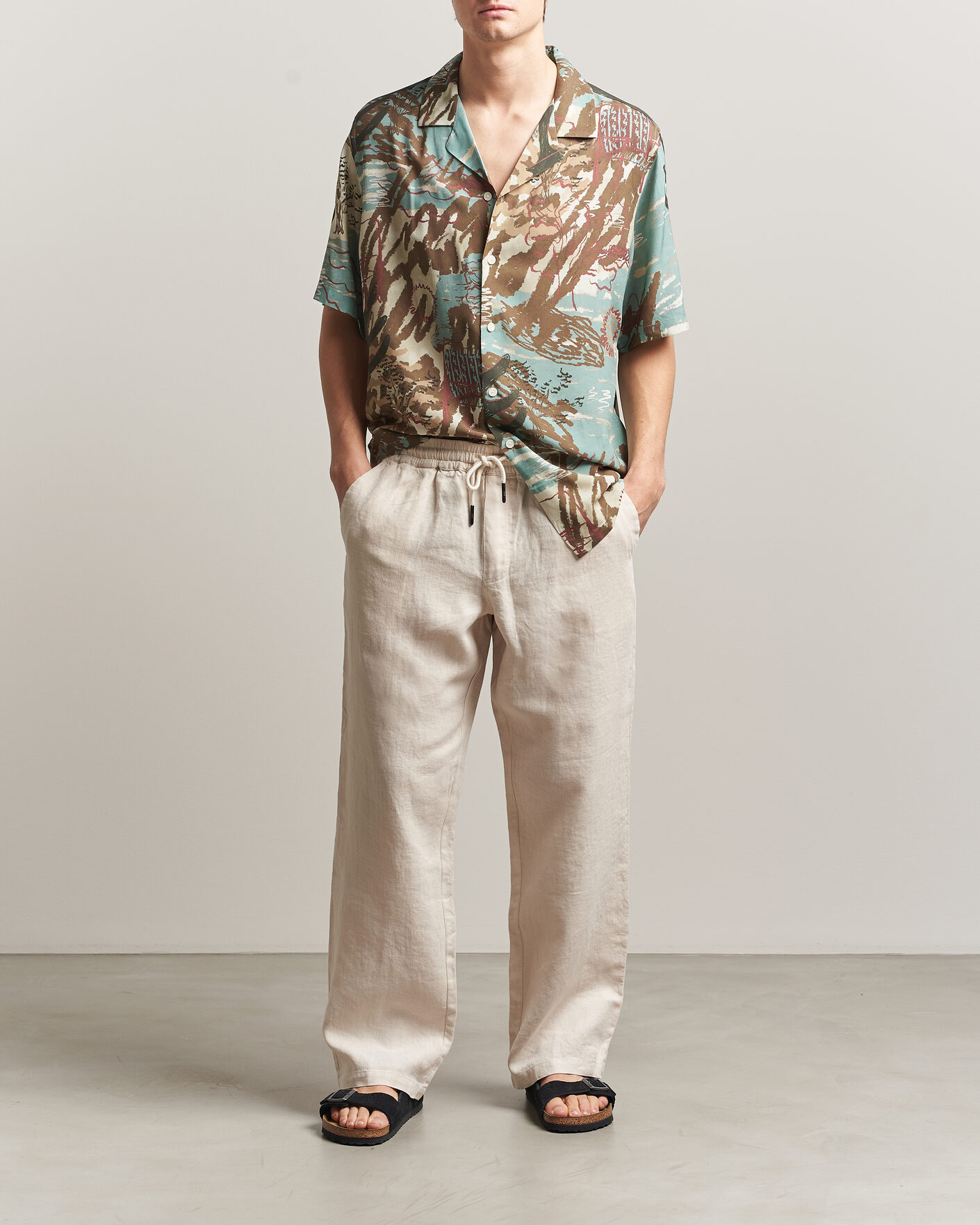 Men | Trousers | OAS | Nino Linen Pants Beige