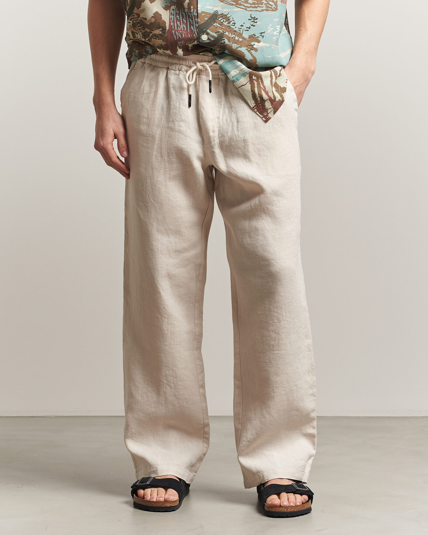 Men | Trousers | OAS | Nino Linen Pants Beige
