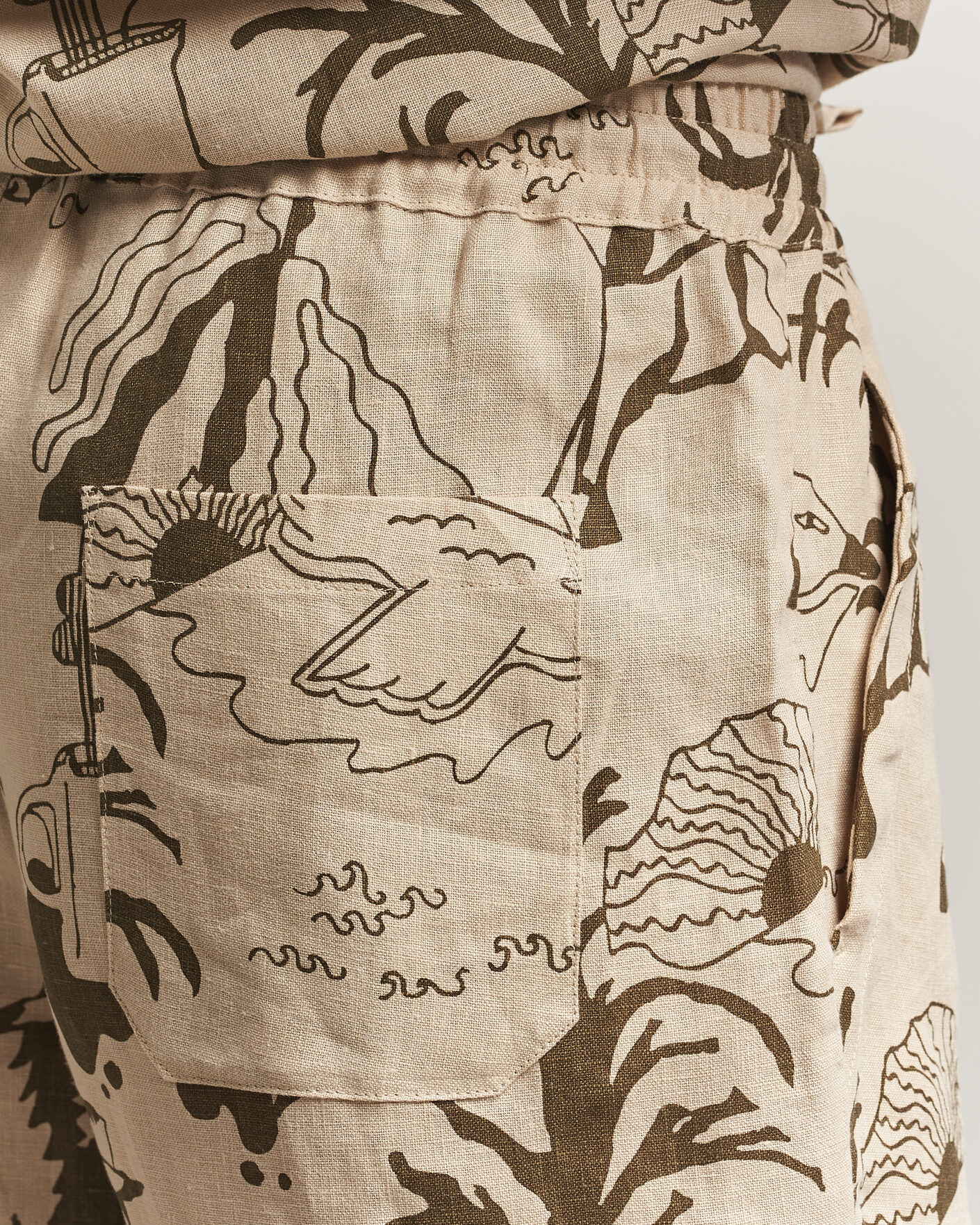 Men | Shorts | OAS | Porto Linen Shorts Poplan