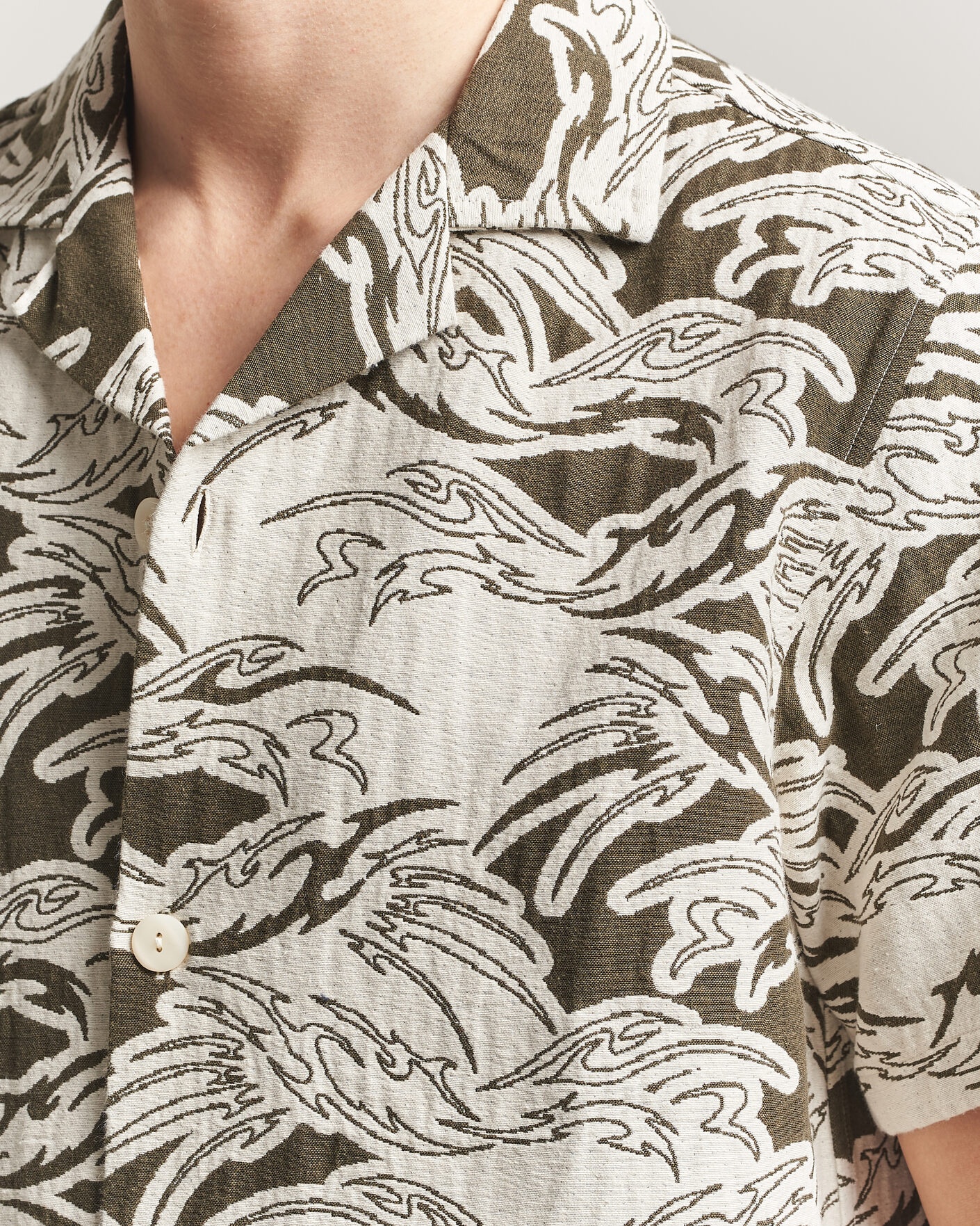 Men | Shirts | OAS | Cuba Short Sleeve Shirt Rouge Ecru