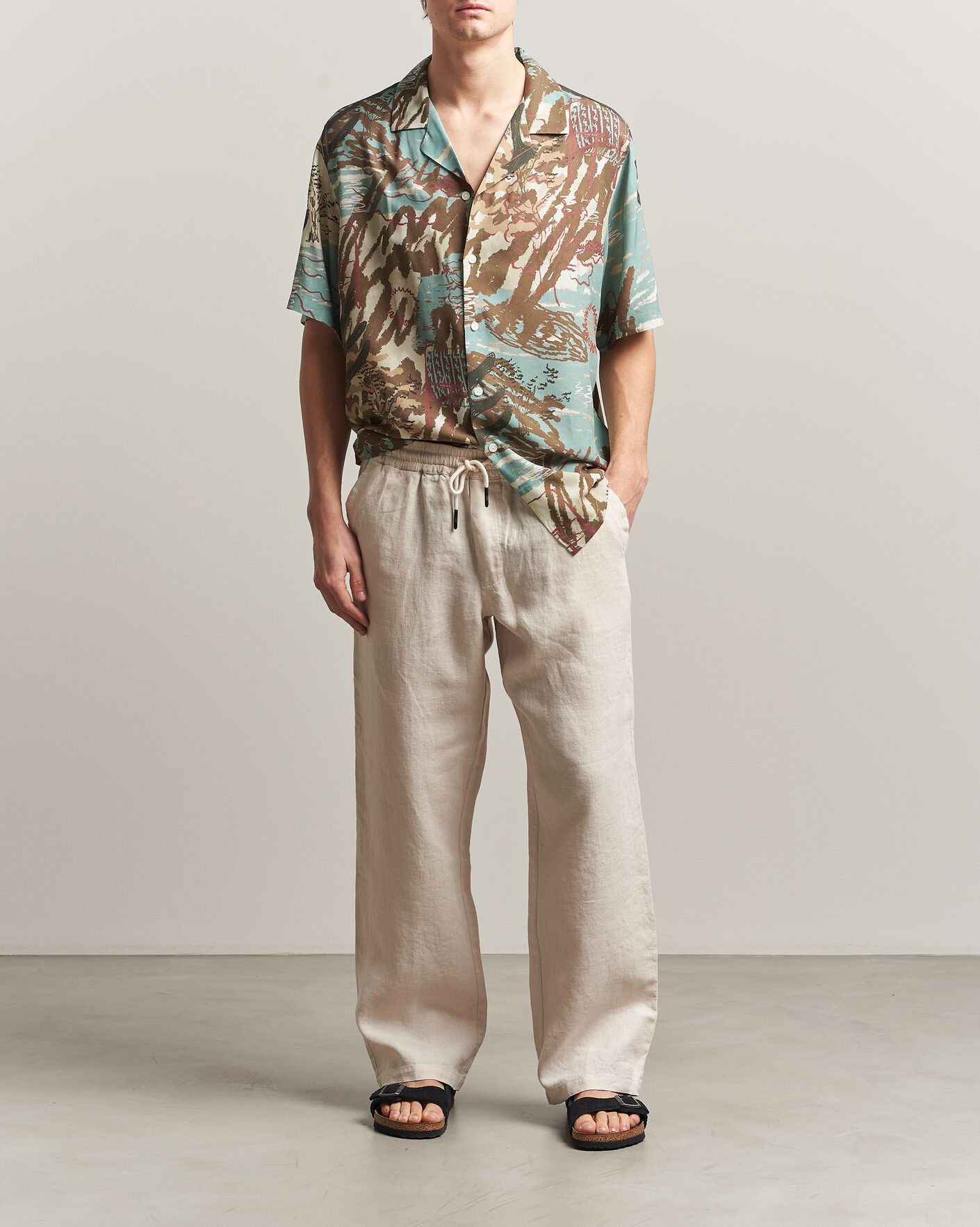 Men | Shirts | OAS | Rocco Viscose Short Sleeve Shirt Montara