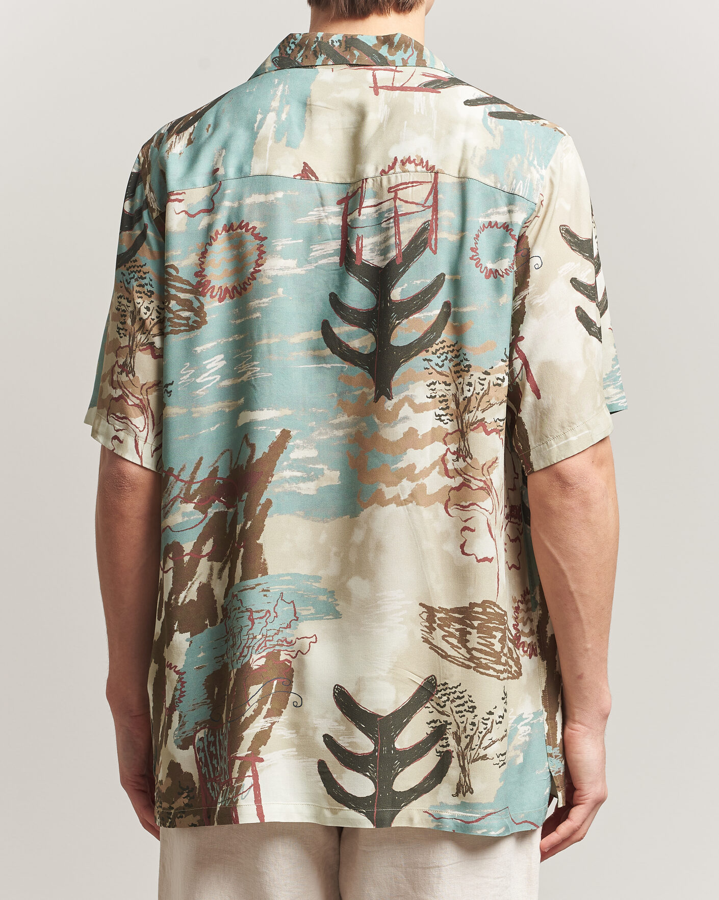 Men | Shirts | OAS | Rocco Viscose Short Sleeve Shirt Montara