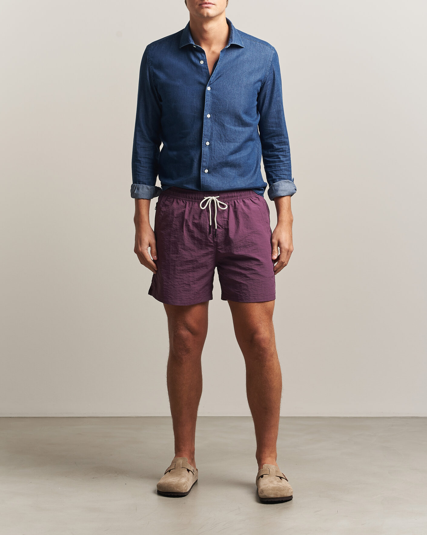 Men | Swimwear | OAS | Plain Swimshorts Plum