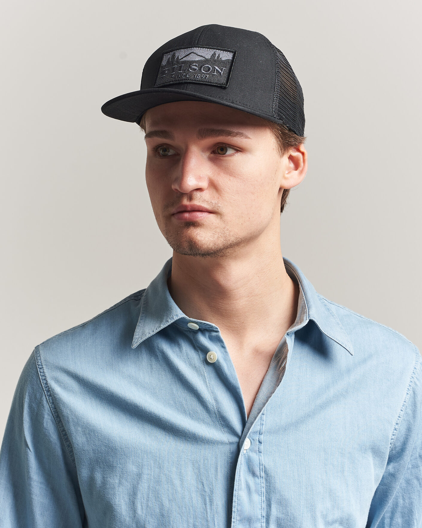 Men | Hats & Caps | Filson | Scenic Waxed Logger Mesh Cap Black