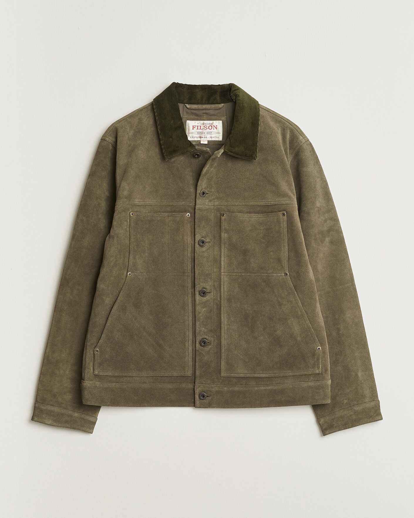 Men | Coats & Jackets | Filson | Suede Short Cruiser Otter Green