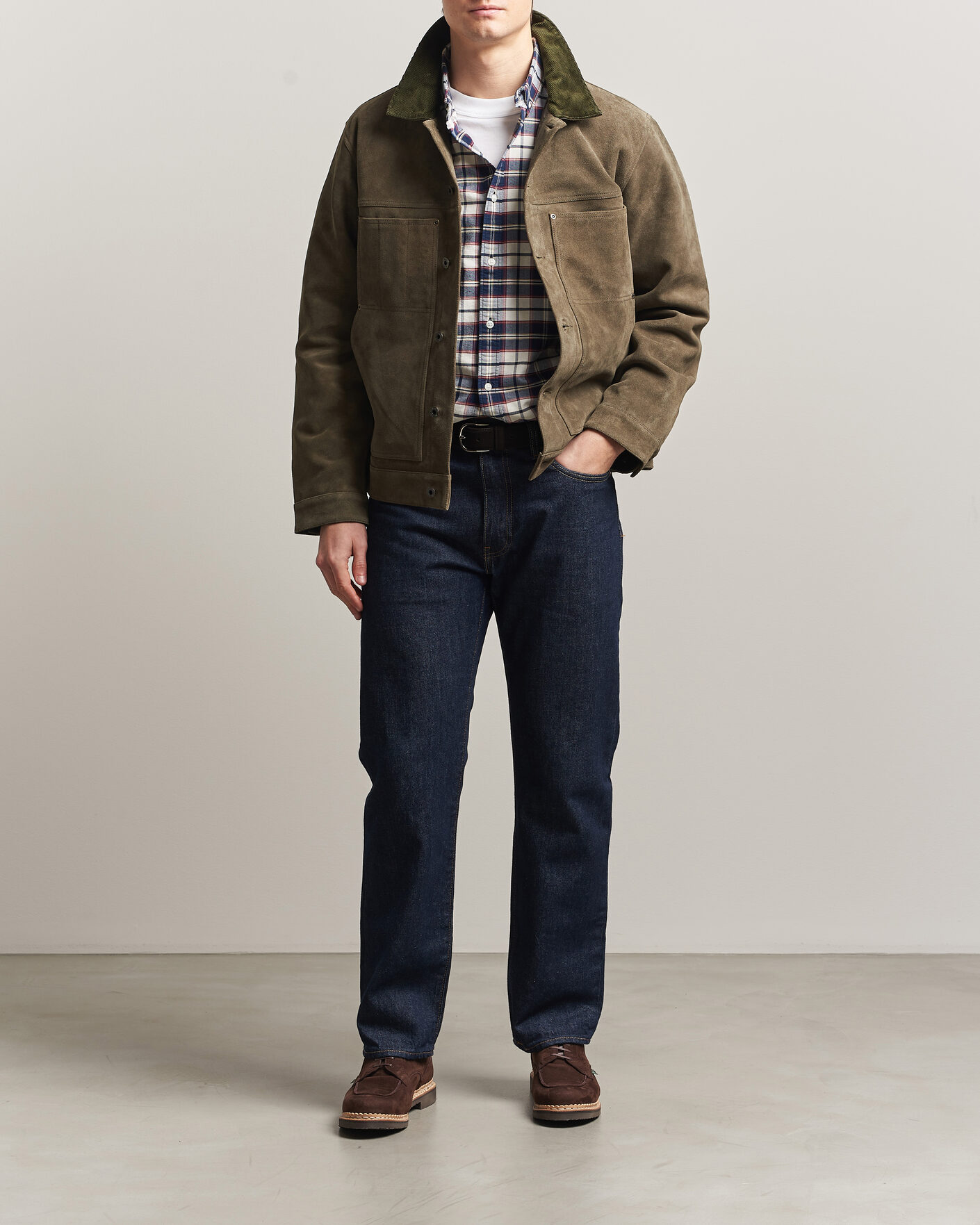 Men | Coats & Jackets | Filson | Suede Short Cruiser Otter Green