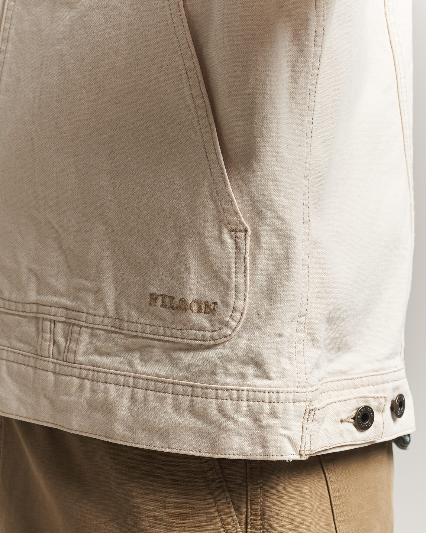 Men | Coats & Jackets | Filson | Rustic Canvas Short Cruiser Natural Seed