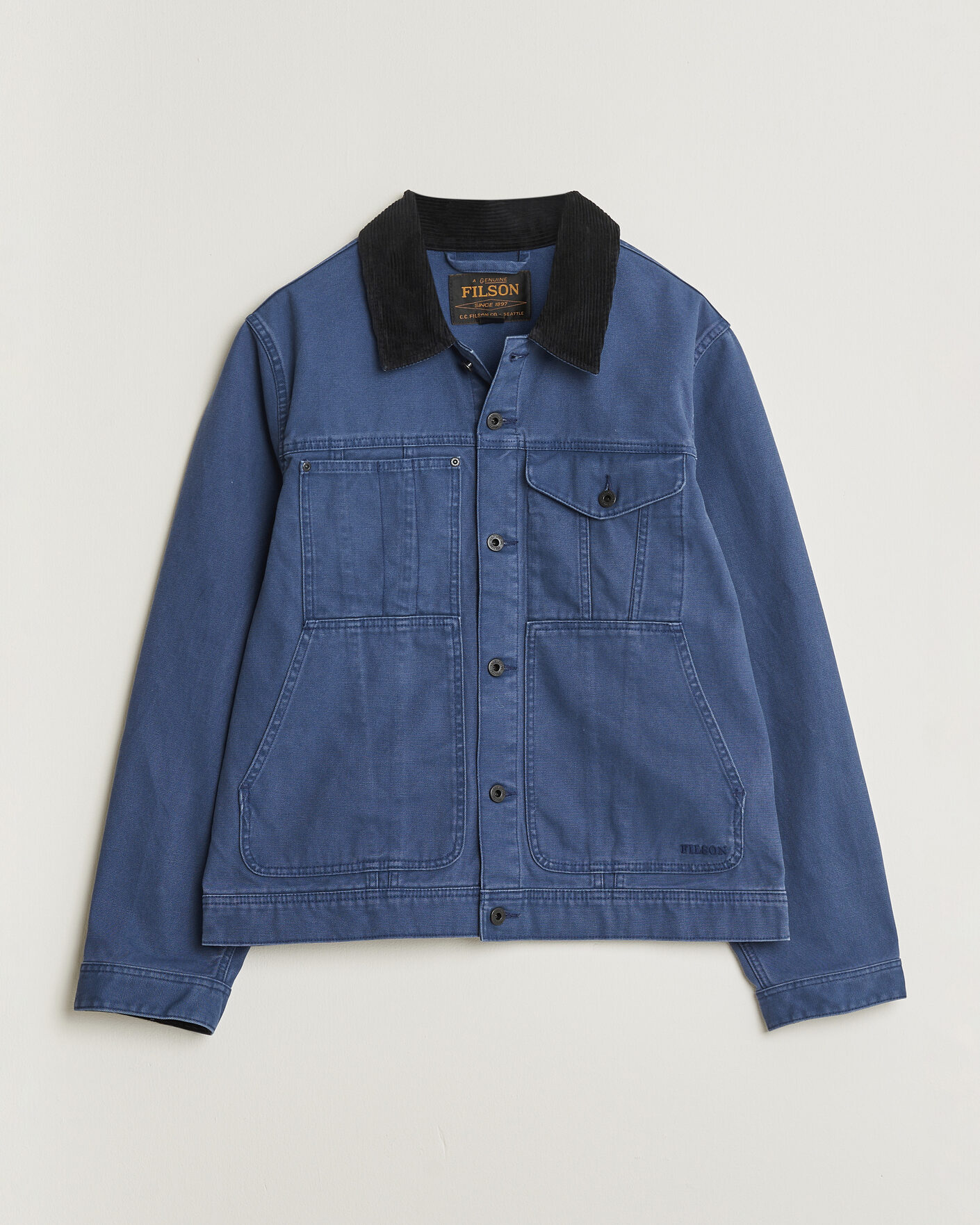 Men | Coats & Jackets | Filson | Rustic Canvas Short Cruiser Indigo