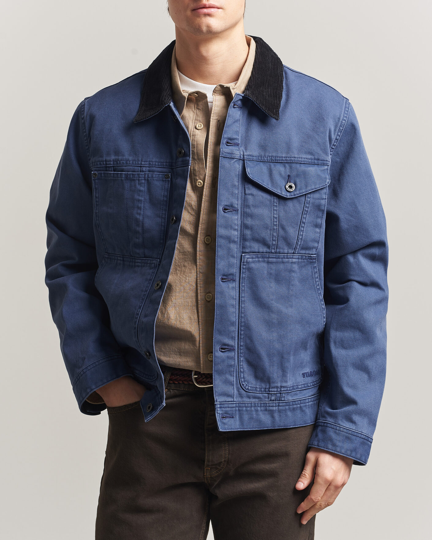 Men | Coats & Jackets | Filson | Rustic Canvas Short Cruiser Indigo