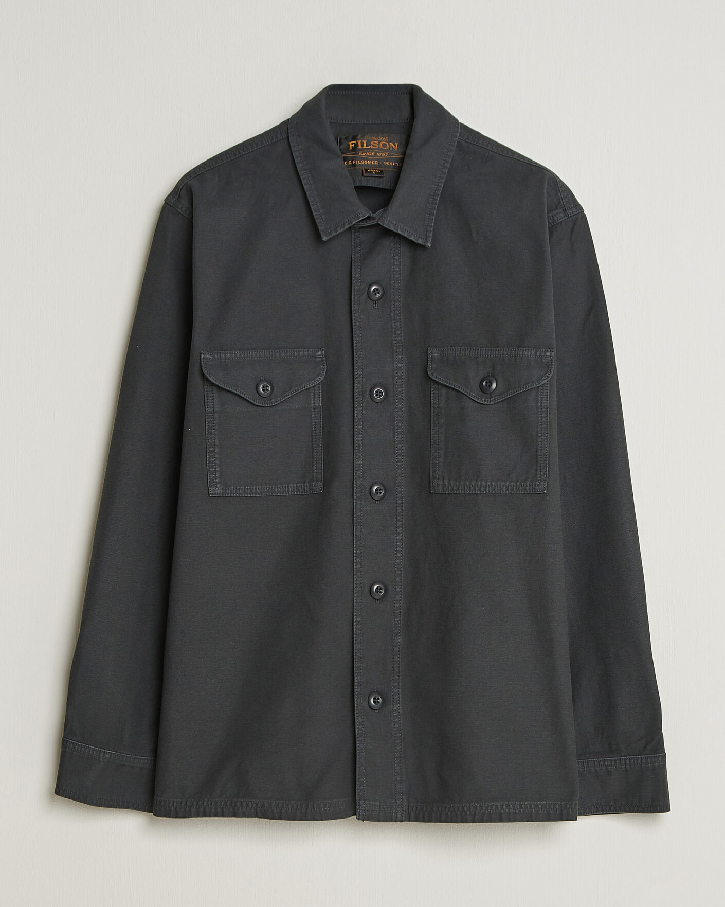 Men | Shirts | Filson | Reverse Sateen Jac-Shirt Washed Black