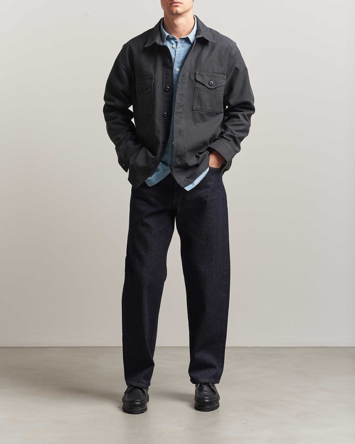 Men | Shirts | Filson | Reverse Sateen Jac-Shirt Washed Black