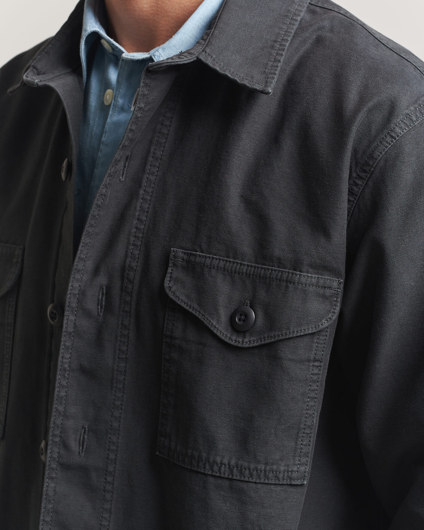 Men | Shirts | Filson | Reverse Sateen Jac-Shirt Washed Black