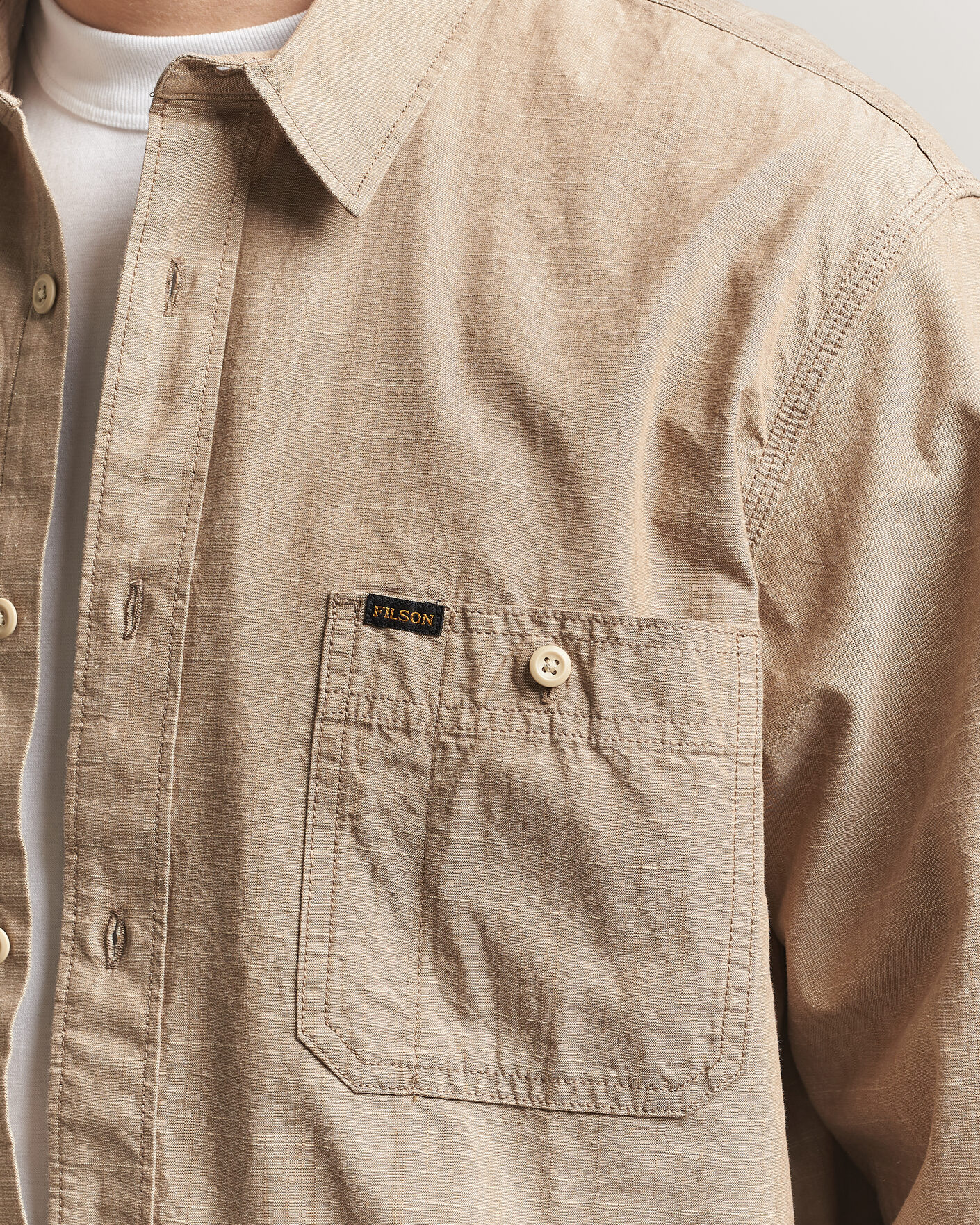 Men | Shirts | Filson | Chambray CPO Shirt Tan