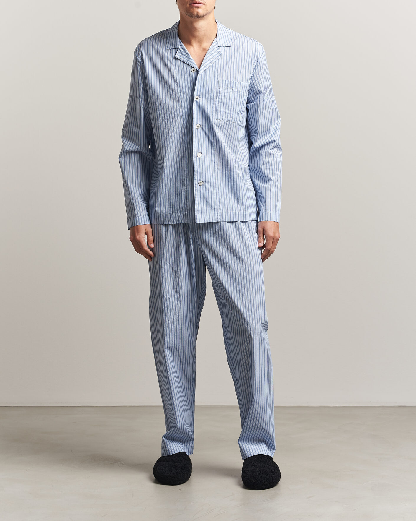 Men | Pyjamas & Robes | Tekla | Fine Twill Pyjama Shirt Cooper Stripes