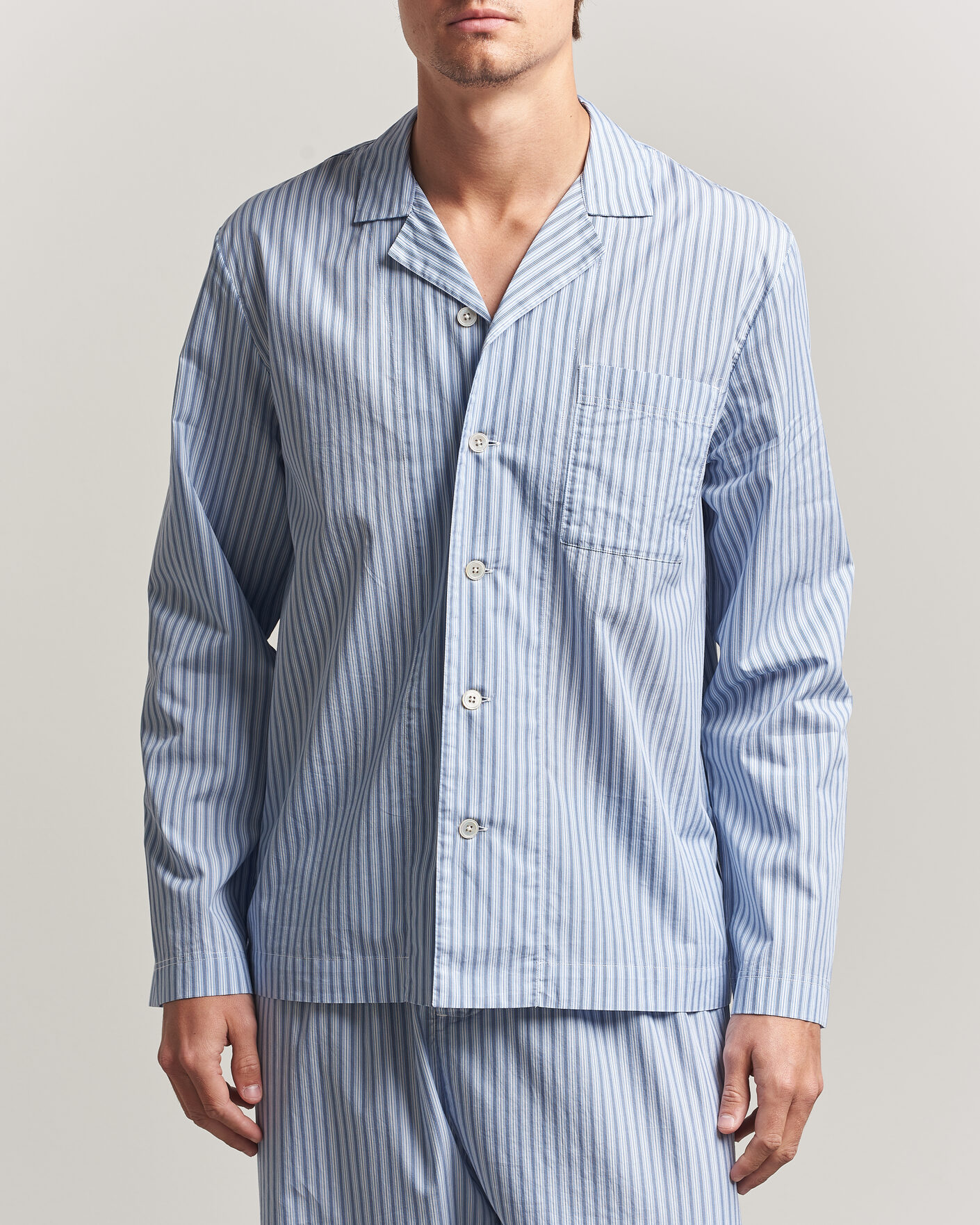 Men | Pyjamas & Robes | Tekla | Fine Twill Pyjama Shirt Cooper Stripes