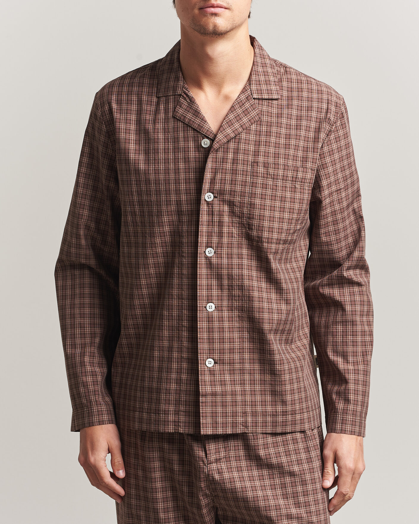 Men | Pyjamas & Robes | Tekla | Fine Twill Pyjama Shirt Serra Checks
