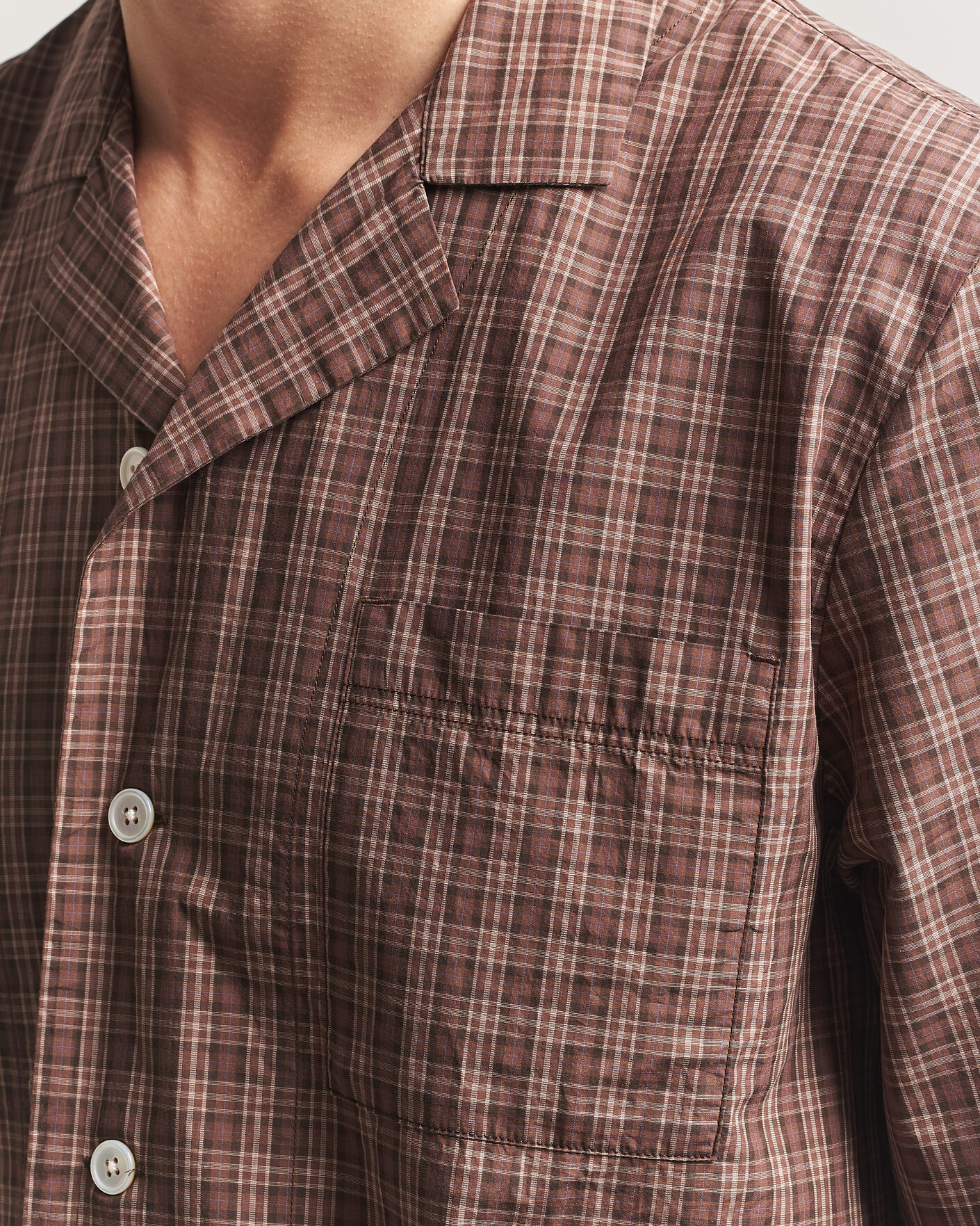 Men | Pyjamas & Robes | Tekla | Fine Twill Pyjama Shirt Serra Checks