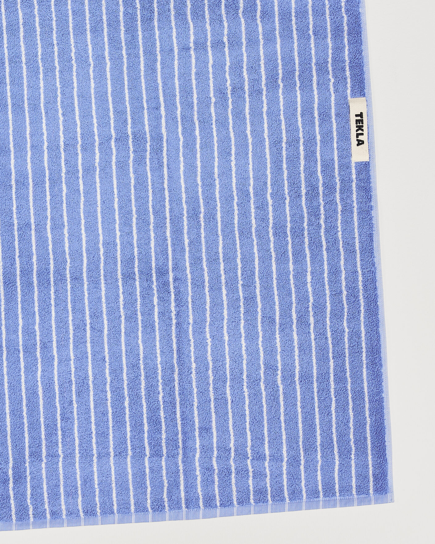 Men | Fabrics | Tekla | Organic Terry Hand Towel Clear Blue Stripes