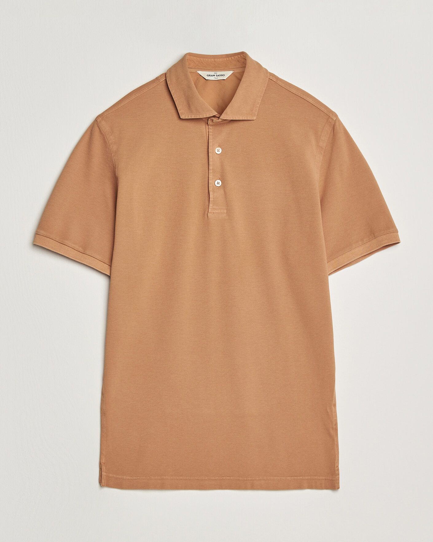 Men | Polo Shirts | Gran Sasso | Washed Polo Apricot Orange