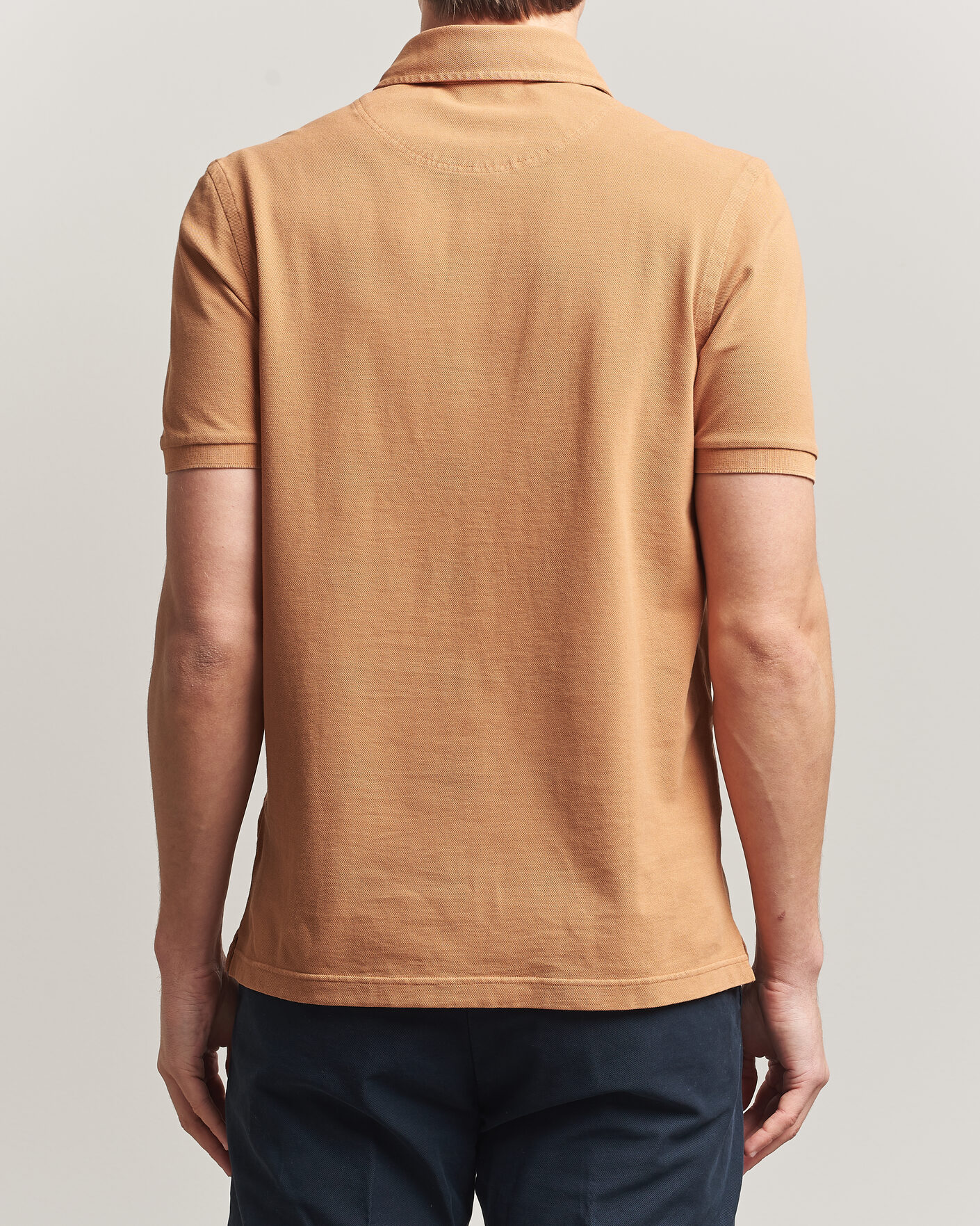 Men | Polo Shirts | Gran Sasso | Washed Polo Apricot Orange