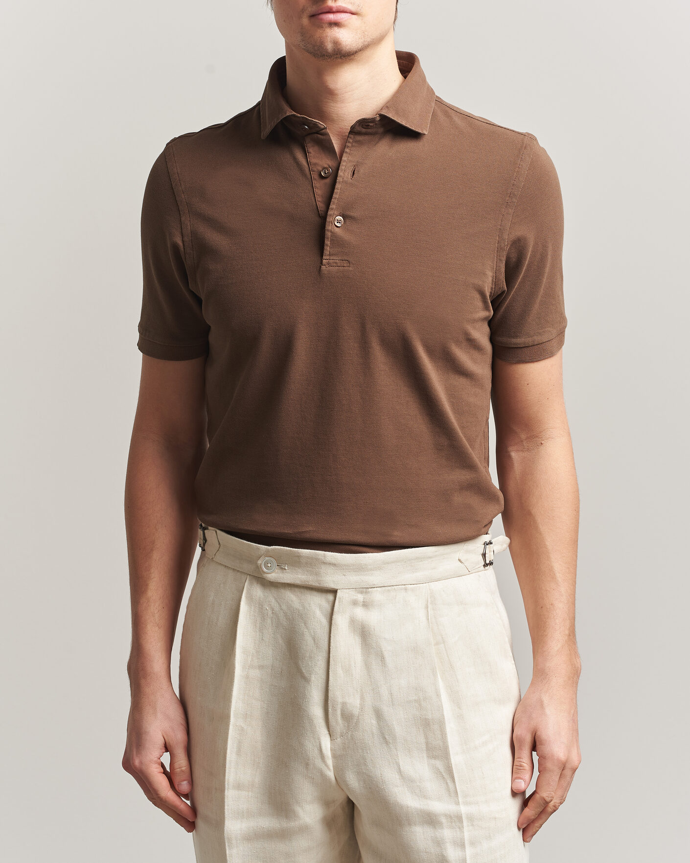 Men | Polo Shirts | Gran Sasso | Washed Polo Brown
