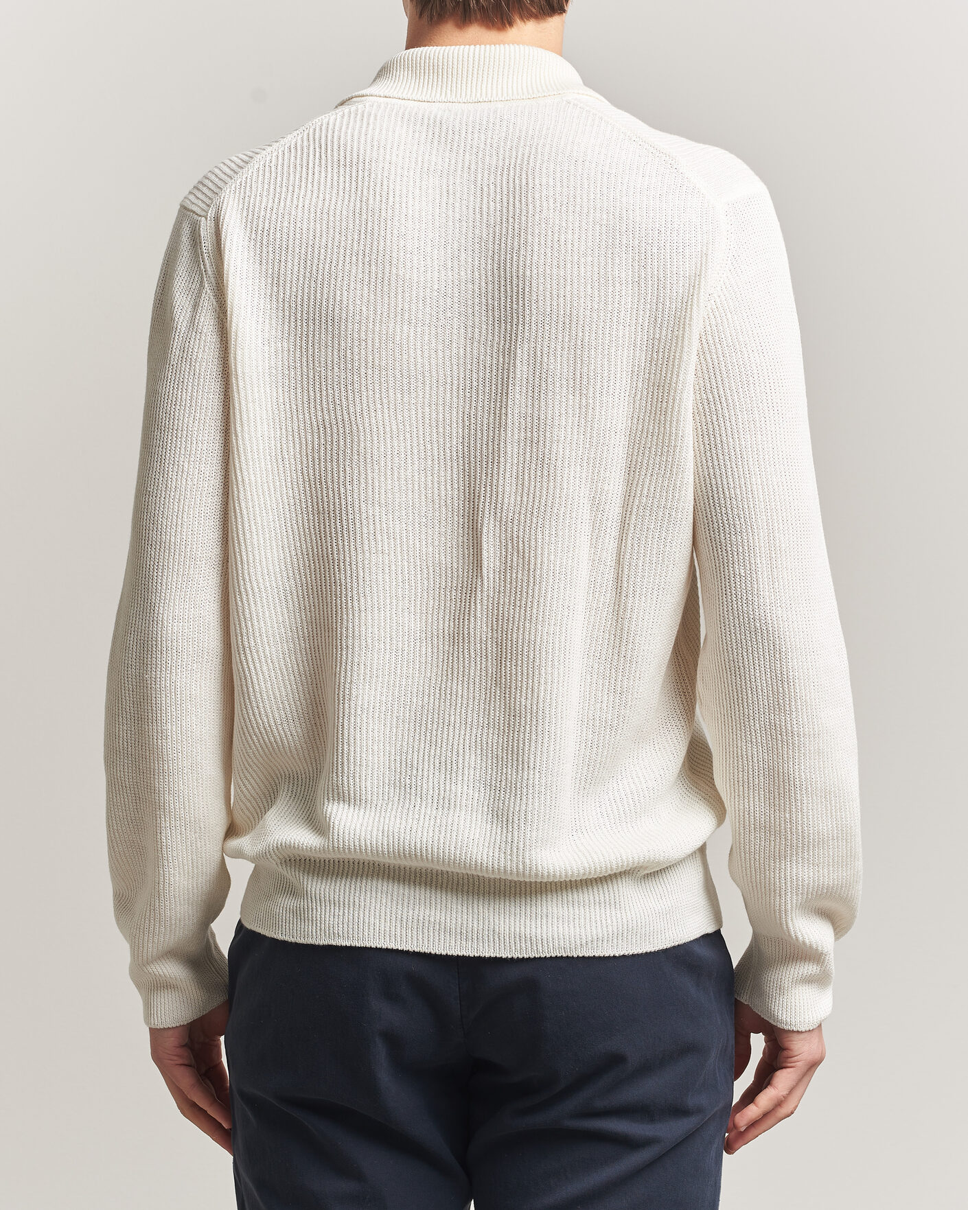 Men | Sweaters & Knitwear | Gran Sasso | Linen/Cotton Open Collar Knitted Polo Cream