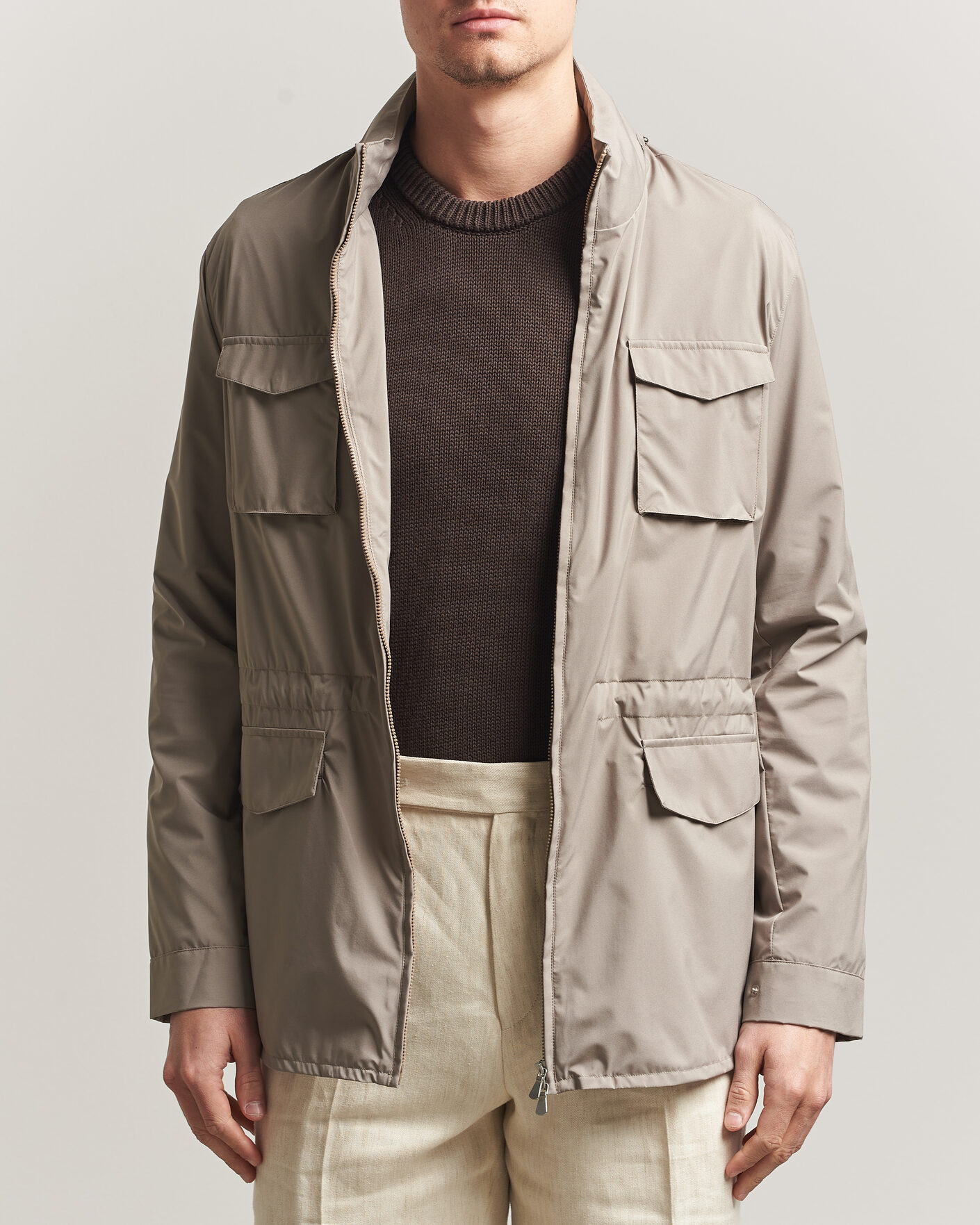 Men | Coats & Jackets | Gran Sasso | Nylon Field Jacket Beige