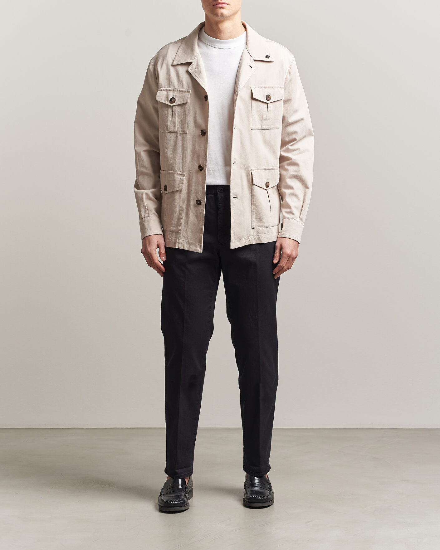 Men | Coats & Jackets | Gran Sasso | Cotton Safari Jacket Beige