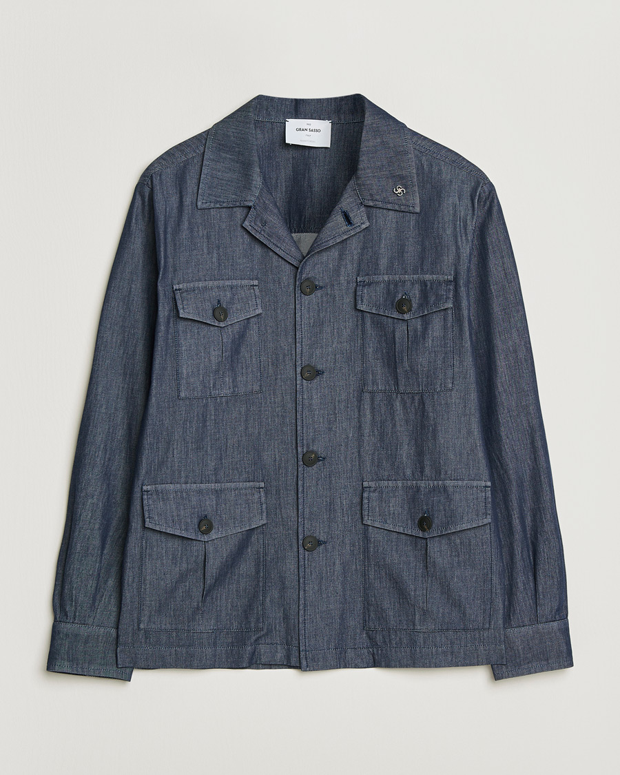 Men | Coats & Jackets | Gran Sasso | Cotton Safari Jacket Navy