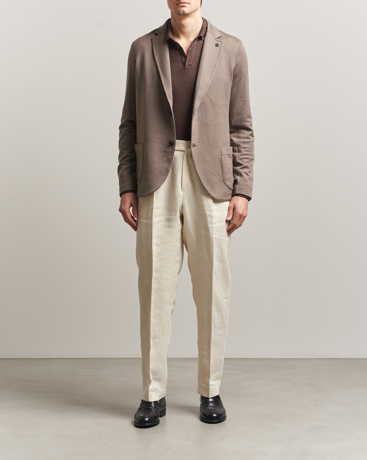 Men | Blazers | Gran Sasso | Wool Knitted Blazer Brown