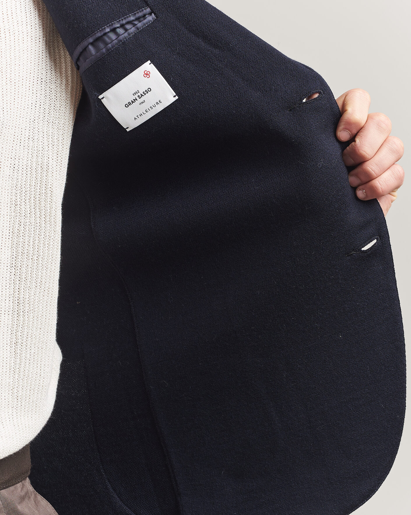 Men | Blazers | Gran Sasso | Wool Knitted Blazer Navy