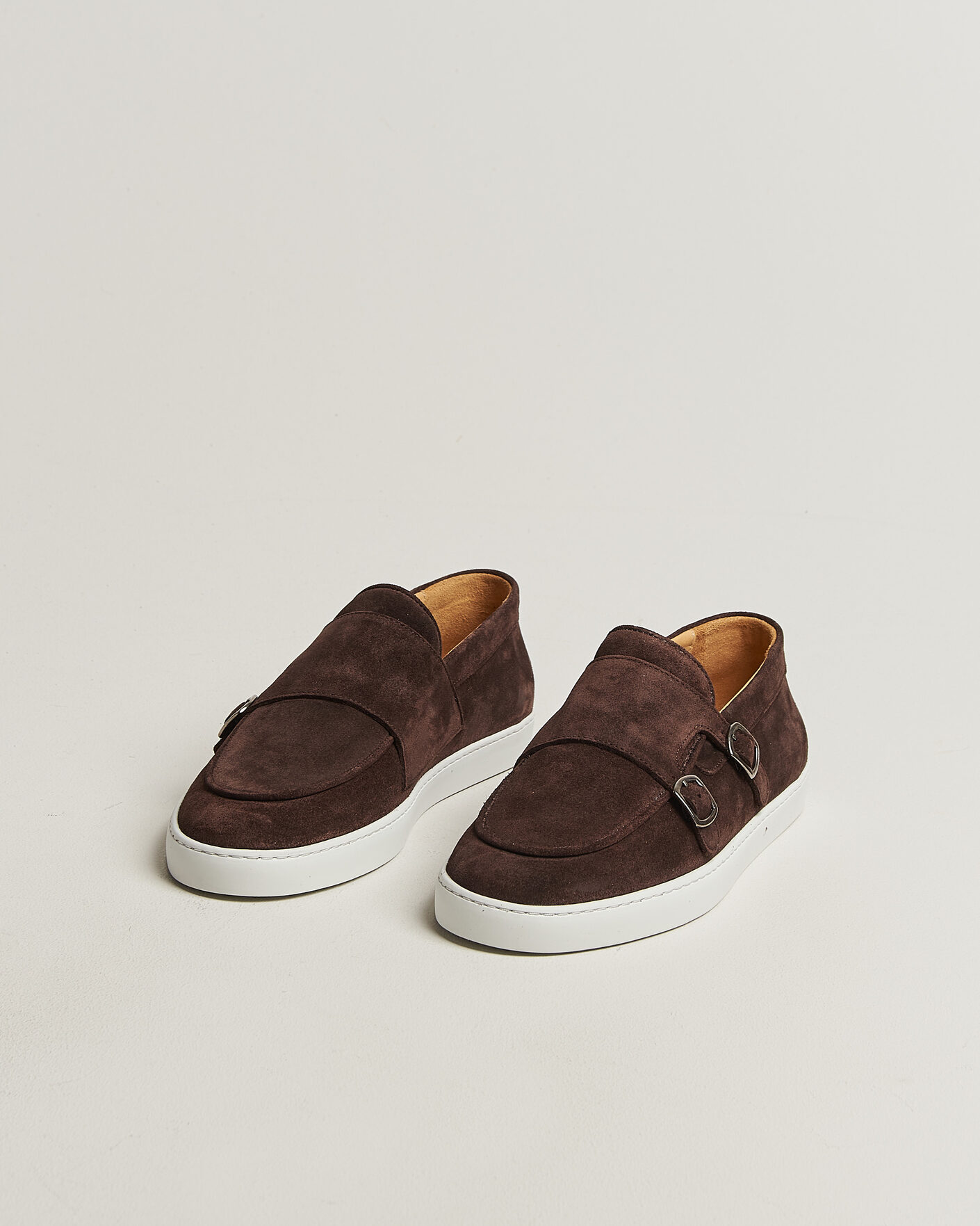 Men | Loafers | Fliteless | Suede Monk Strap Sneaker Loafer Dark Brown