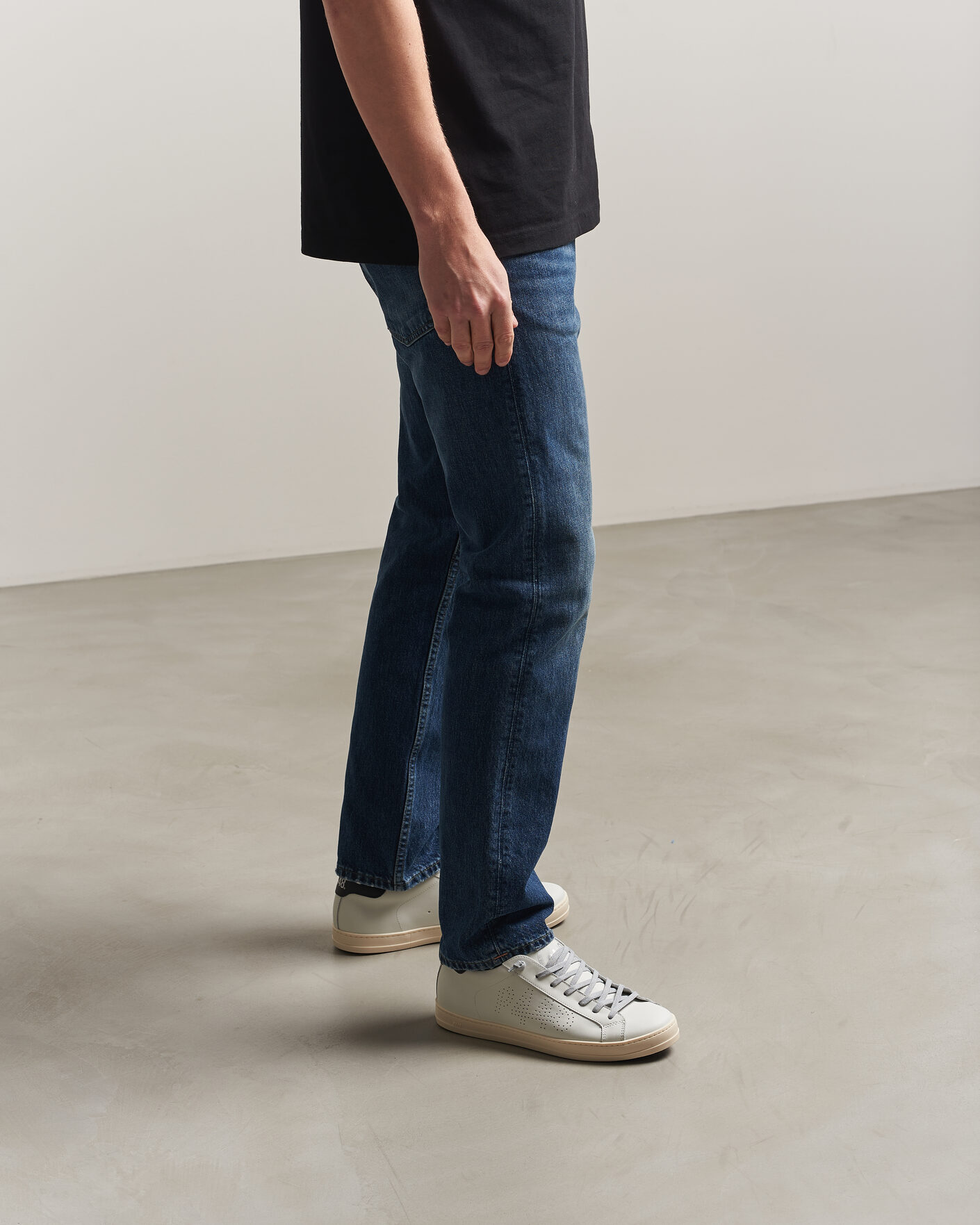 Men | Sneakers | P448 | John Leather Sneaker White/Black