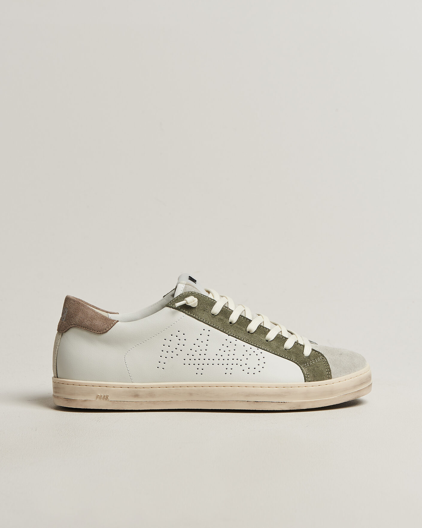 Men | Sneakers | P448 | John Leather/Suede Sneaker White/Olive/Grey